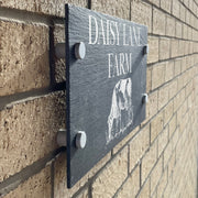 Personalised Dairy Farm Cow Slate House Number or Name Wall Mounted Sign-Love Lumi Ltd