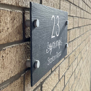 Personalised Scroll Slate House Number or Name Wall Mounted Sign-Love Lumi Ltd