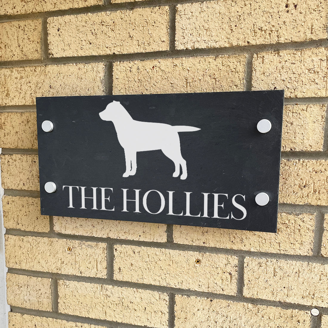 Dog Breed Silhouette Slate House Number or Name Wall Mounted Sign-Love Lumi Ltd