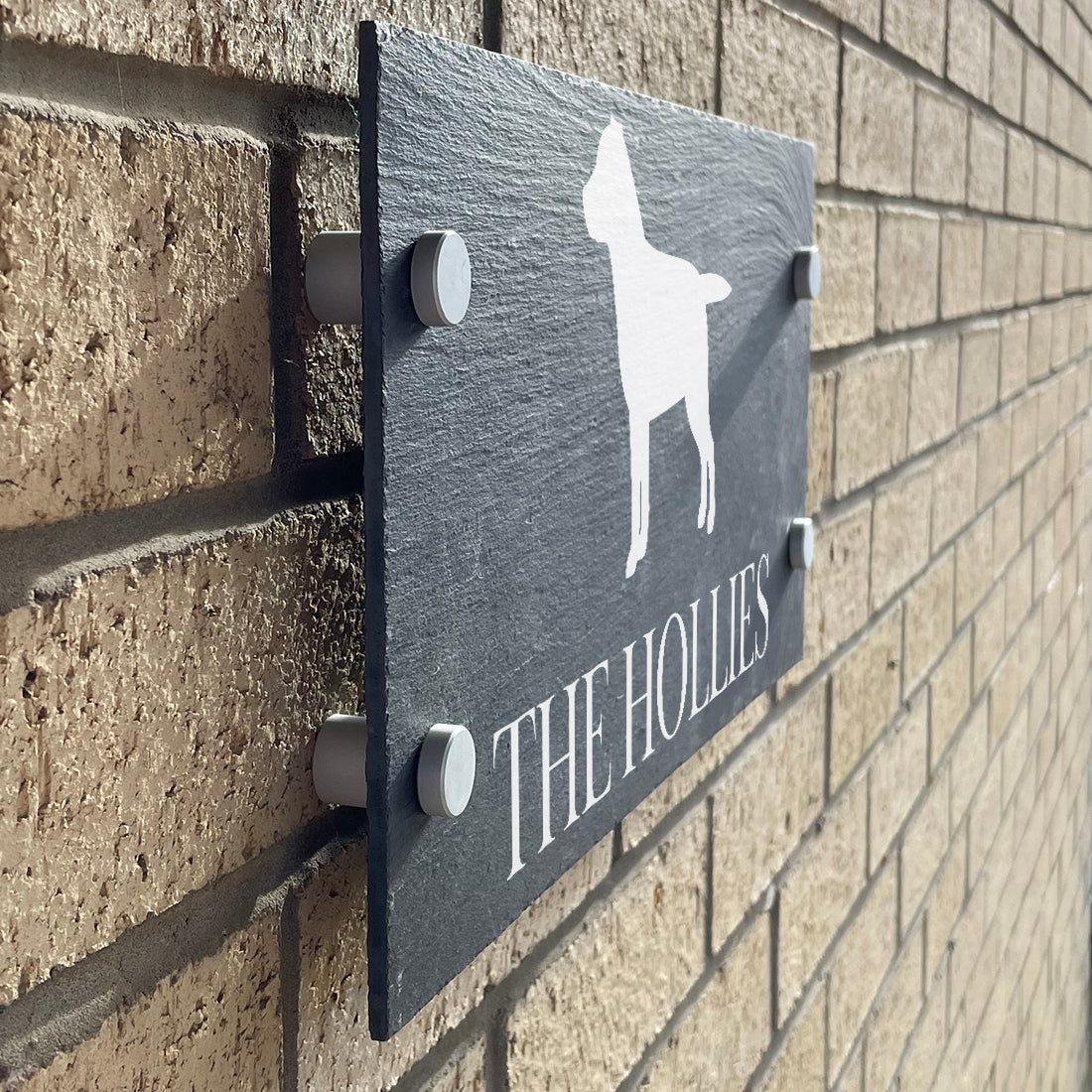 Dog Breed Silhouette Slate House Number or Name Wall Mounted Sign-Love Lumi Ltd