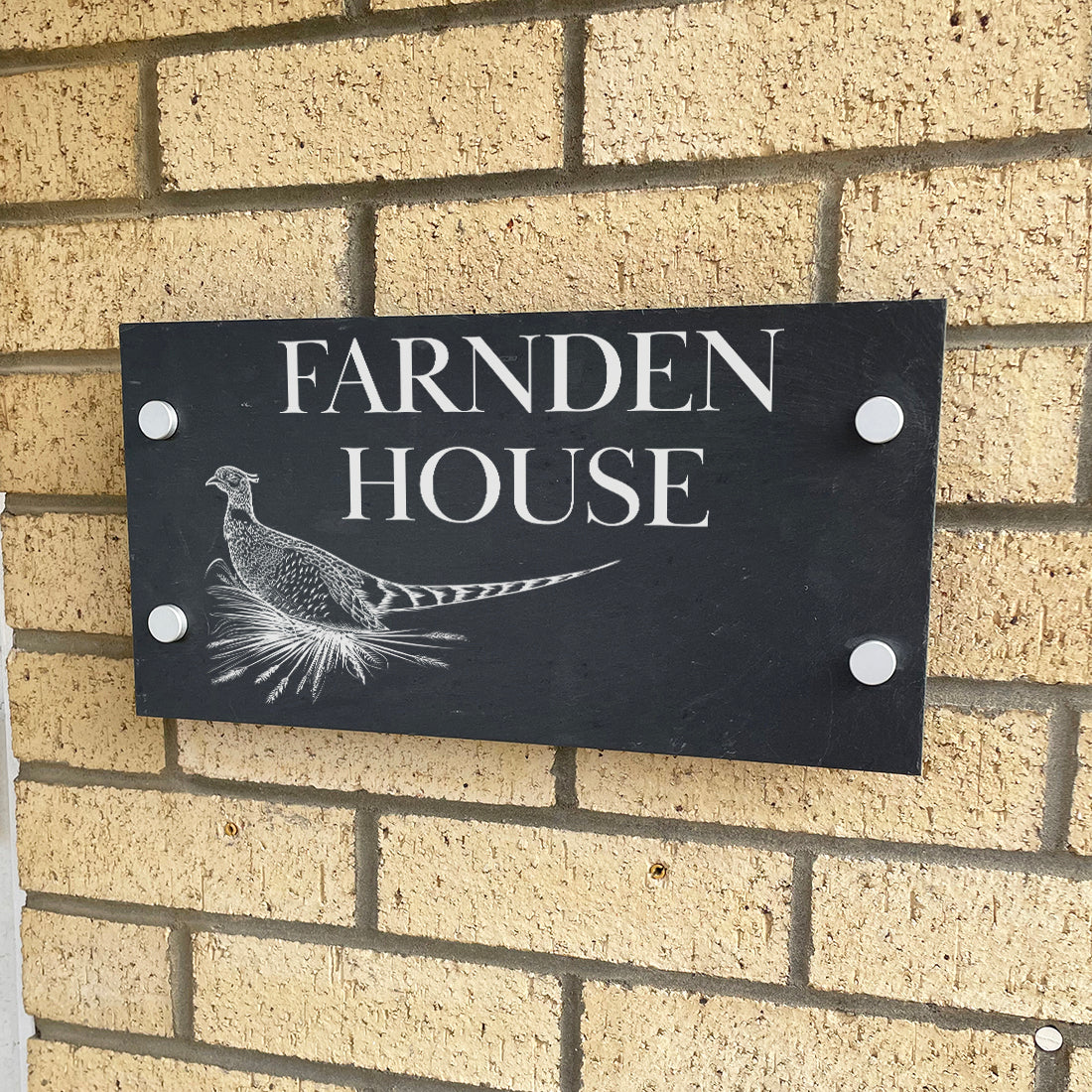 Personalised Pheasant Slate House Number or Name Wall Mounted Sign-Love Lumi Ltd