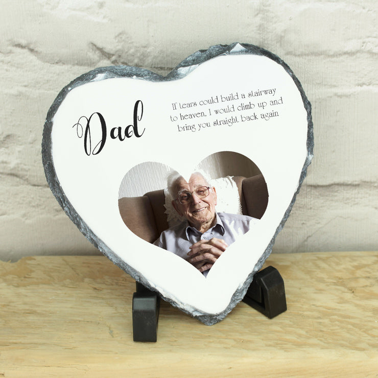 Personalised Photo Memorial Heart Rock Slate with Stand-Love Lumi Ltd