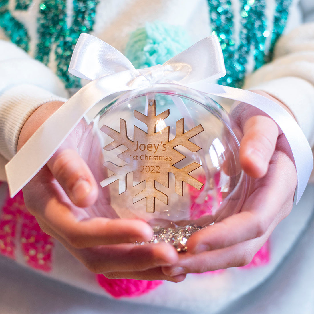Snowflake Baby's 1st Christmas Bauble-Love Lumi Ltd