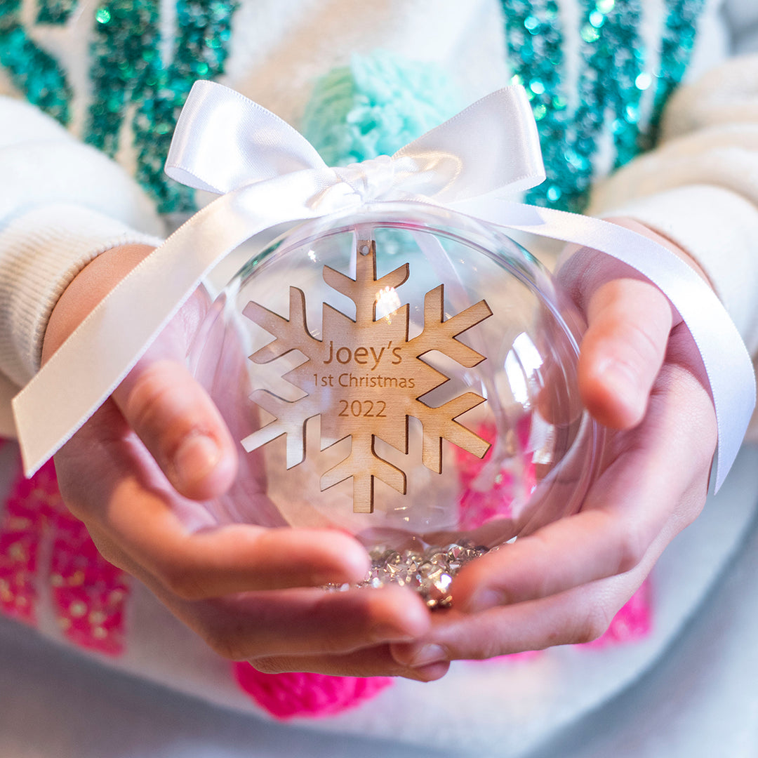 Snowflake Baby's 1st Christmas Bauble-Love Lumi Ltd