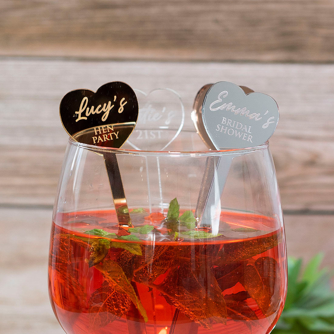 Any Occasion Heart Acrylic Party Favour Drink Stirrers-Love Lumi Ltd