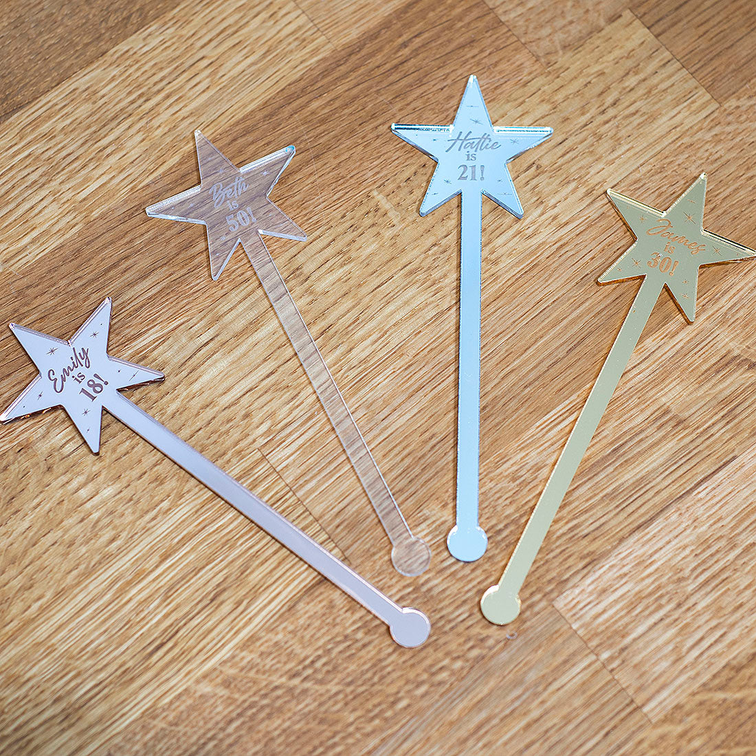 Birthday Star Acrylic Party Favour Drink Stirrers-Love Lumi Ltd
