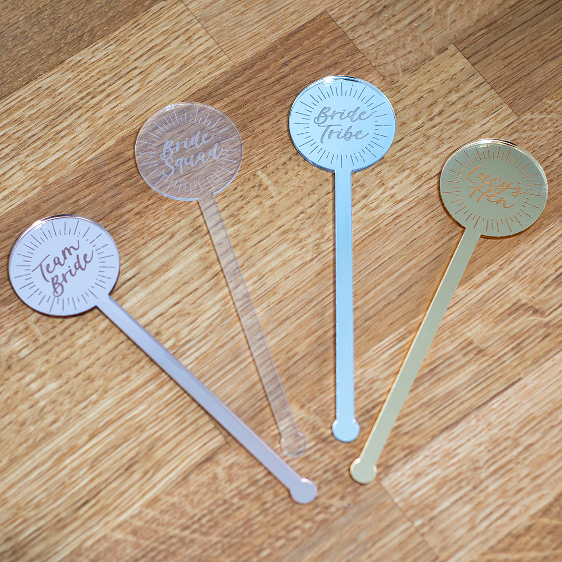 Personalised Starburst Any Occasion Acrylic Party Favour Drink Stirrers-Love Lumi Ltd