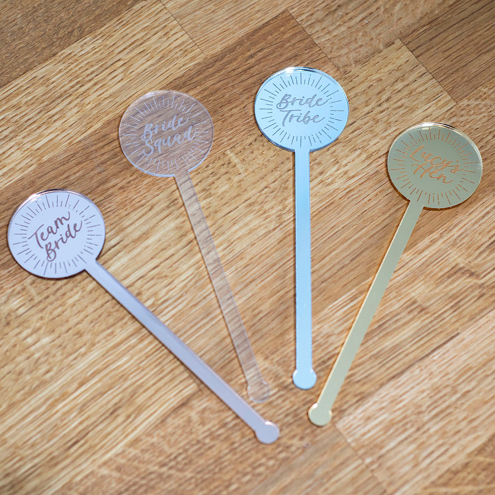 Personalised Starburst Any Occasion Acrylic Party Favour Drink Stirrers-Love Lumi Ltd