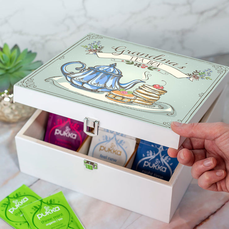 Personalised Herbal Tea Bag Organiser Storage Gift Keepsake Box-Love Lumi Ltd
