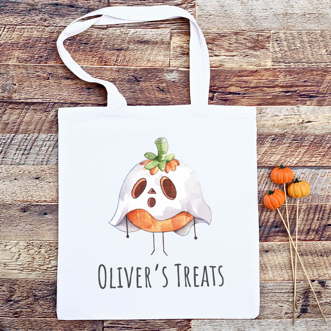 Ghost Pumpkin Halloween Trick or Treat Tote Bag-Love Lumi Ltd