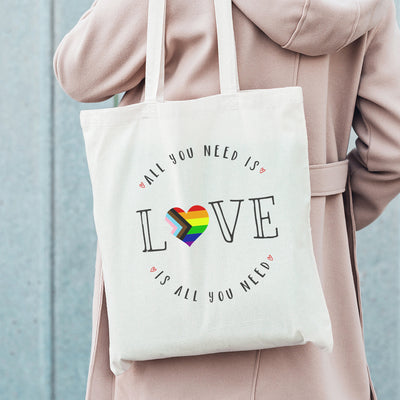 All You Need I Love Progress Pride LGBTQ+ Tote Bag-Love Lumi Ltd