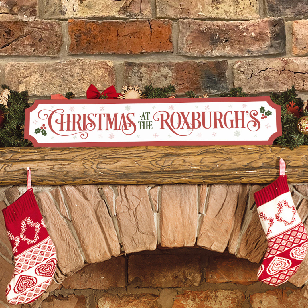 Holly Family Christmas at Street Sign Decoration-Love Lumi Ltd