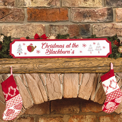 Personalised Festive Robin Christmas Street Sign Decoration-Love Lumi Ltd