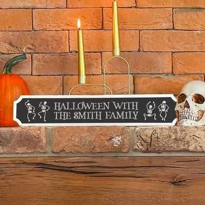 Personalised Dancing Skeletons Halloween Street Sign Decoration-Love Lumi Ltd