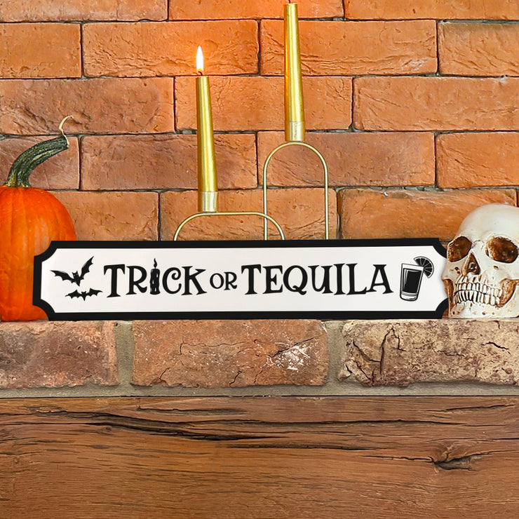 Trick or Tequila Halloween Street Sign Decoration-Love Lumi Ltd