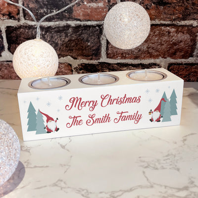 Family Christmas Gonk Gnome Triple Candle Tealight Holder-Love Lumi Ltd