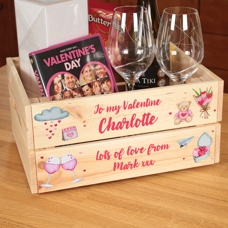 Personalised Valentines Day Treat Hamper Gift Crate-Love Lumi Ltd
