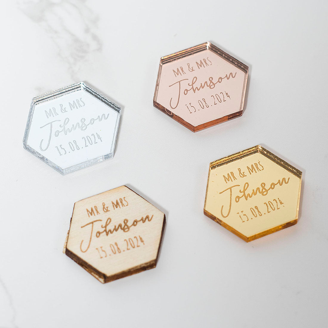 Hexagon Wedding Table Scatter Confetti Favour Decorations-Love Lumi Ltd