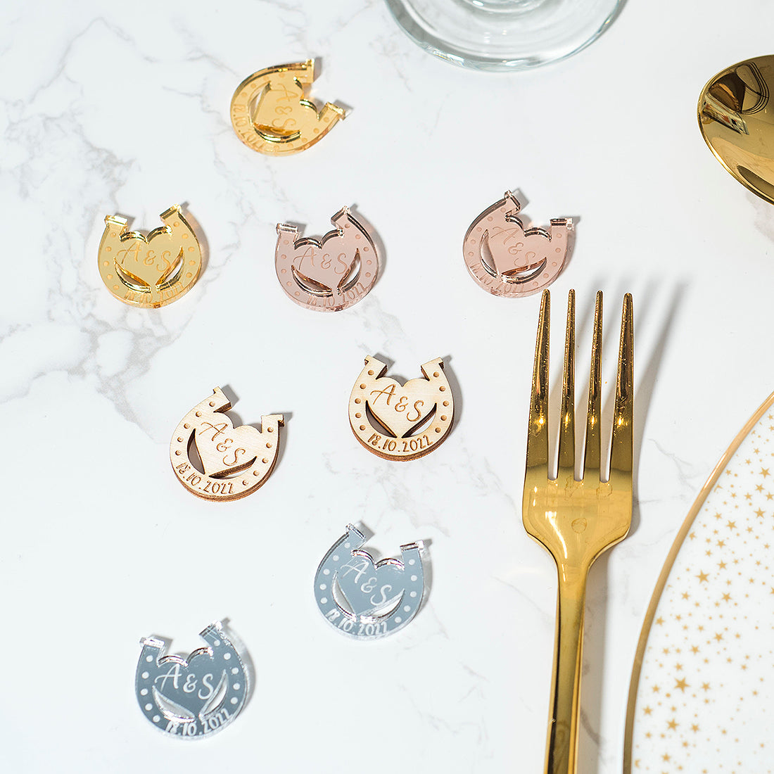 Horseshoe Wedding Table Scatter Confetti Favour Decorations-Love Lumi Ltd