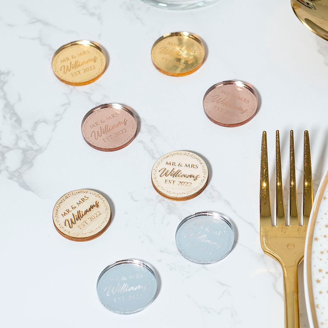 Sparkly Circle Wedding Table Scatter Confetti Favour Decorations-Love Lumi Ltd