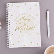 Personalised Polka Dot Wedding Planner Hardback Notebook-Love Lumi Ltd