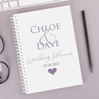 Personalised Monogram Names Wedding Planner Hardback Notebook-Love Lumi Ltd