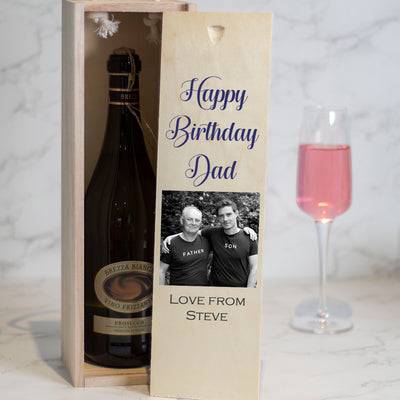 Personalised Photo Wooden Wine Bottle 18th 21st 30th Birthday Gift Box-Love Lumi Ltd