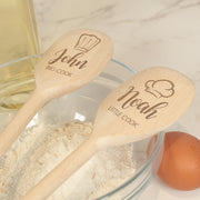 Big Cook Little Cook Pair of Wooden Baking Spoons-Love Lumi Ltd
